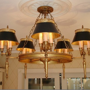 Bespoke Gilt And Tole Chandelier Ralph